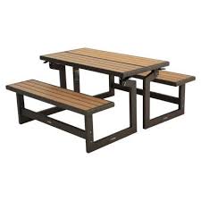 Lifetime Products Wood Grain Folding Convertible Bench To Table Picnic Table At Hayneedle Picnic Table Faux Wood Furniture