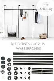 Diy Bauanleitung Kleiderstange In 3 Grossen Aus Wasserrohre Im Industridesign Fur Loft Wohnungen Schlafzimmer O Diy Kleiderstange Kleiderstange Loft Wohnung