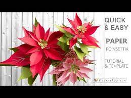 Paper Poinsettia Tutorial And Template Youtube Paper Flowers Giant Flowers Diy Flower Tutorial