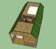 Standard 4' porch and railing. 12x24 Cabin Floor Plans Sweatsville 12 X 24 Lofted Barn Cabin In Sketchup 12x24 Cabin Floor Plans Lofted Barn Cabin Cabin Floor Plans Cabin Floor