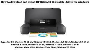 Hp officejet 200 mobile printer ink cartridge. How To Download And Install Hp Officejet 200 Mobile Driver Windows 10 8 1 8 7 Vista Xp Youtube