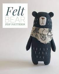 Bear Sewing Pattern Teddy Bear Pattern Pdf Pattern Felt Animals Woodland Animals Stuffed Animal Pattern Stuffed Animal Patterns Teddy Bear Pattern Animal Sewing Patterns