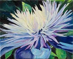 Aster Flower Fine Art Textured Oil Painting By Anastassiaart 60 00 Oil Painting On Canvas Oil Painting Flowers Oil Painting Texture