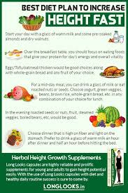 Best Diet Plan To Increase Height And Grow Taller Fast In 2020 How To Grow Taller Best Diets Best Diet Plan