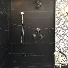 Bathroom Shower Tile Ideas Black And White Blogger Interior Design C More On Instagram Black Marble Shower Combined With Black And Whi Black Marble Bathroom Marble Bathroom Designs Marble Shower Walls