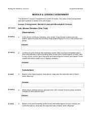 These problems are all one factor or monohybrid problems with a cute mouse theme. B30 M6 L02 Assignment Biology 30 Module 6 Lesson 2 1 Assignment Booklet Module 6 Lesson 2 Assignment This Module 6 Lesson 2 Assignment Is Worth 20 Course Hero