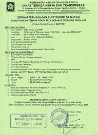 Maybe you would like to learn more about one of these? Disnakertrans Lowongan Kerja Laki Laki Di Batam