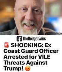 A former Coast Guard lieutenant, Peter Stinson, was arrested for allegedly  making horrific online threats to kill President Donald Trump, according to  court documents. Stinson, a Virginia resident who served from 1988