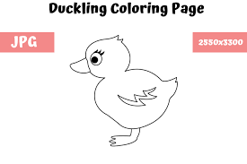 22 super cute free duck coloring pages to print for the kids. Duckling Coloring Page For Kids Graphic By Mybeautifulfiles Creative Fabrica