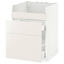 Metod Rgt Bas Pr Evier Havsen 3 Fac 2 Tir Blanc Veddinge Blanc 60x60 Cm Ikea