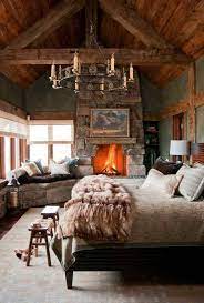 Claudia, rustic and romantic girls' roomset : 11 Romantic Bedrooms To Make You Swoon Fireplace Cabin Living Rustic Bedroom Cabin Bedroom