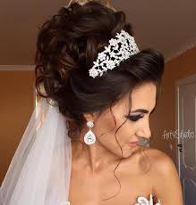 Long hair can be styled in many gorgeous ways for the big day. Curly Wedding Hairstyles For Long Hair With Veil Addicfashion