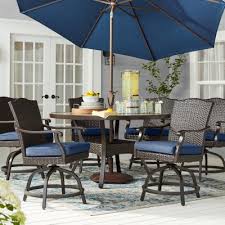 Get daily deals and local insights near you today! Member S Mark Agio Heritage 7 Piece Balcony Height Patio Dining Set With Sunbrella Fabric Indigo Sam S Club