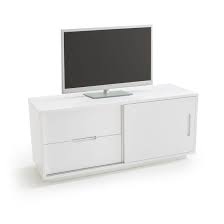 Banc Tv 120 Cm Norwich Blanc La Redoute Interieurs La Redoute Meuble Tv Rangement Meuble Tv Meuble Tv Design