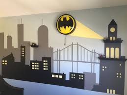 Bedrooms decorating themes kids' rooms shopping design 101 home & garden products. Gotham City Batman Bedroom Diy Surprise For My Son Batman Room Decor Batman Room Batman Bedroom