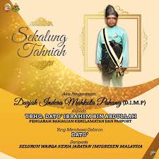 Check spelling or type a new query. Imigresen Klia Tahniah Kepada Ybhg Dato Ibrahim B Facebook