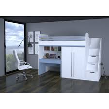 78855947 Polini City Hochbett Kombination Mit Treppe Schrank Tisch Weiss Blau Polini Kids Hochbett Kinderzimmer Kinder Zimmer