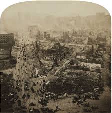 Earthquake Destruction As Seen From Ferry Tower Looking West Southwest Market Street San Francisco Earthquake San Francisco California San Francisco Bay Area