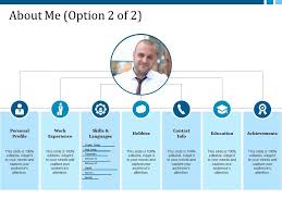 This is one of our fantastic looking personal profile templates for word. About Me Personal Profile Work Experience Hobbies Contact Info Powerpoint Presentation Slides Ppt Slides Graphics Sample Ppt Files Template Slide