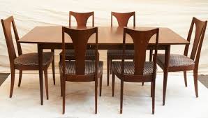 Vintage Broyhill Saga Walnut Dining Table Six Chairs Mid Century Walnut Dining Table Walnut Dining Chair Mid Century Dining Table