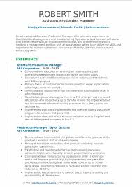 A reliable and ambitious production manager/analyst with progressive experience in leading successful, diverse teams to improve results through interdepartmental collaboration, leveraging tpm and lean six sigma practices.demonstrates the imperativeness of the one team one goal initiative to drive favorable results and empower team members. Production Manager Resume Samples Qwikresume