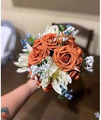 Burnt orange꘏ collection by shirley.and it continues. Lmeison Artificial Flowers Burnt Orange Rose Christmas Tree 25pcs Real Looking Fake Roses For Diy Wedding Bouquets Centerpieces Arrangements Party Baby Shower Cake Decor Home Decorations Home Kitchen Artificial Plants