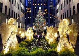 2013 Rockefeller Center Christmas Tree Lights Up The Night With 45 000 Solar Powered Leds With Images Nyc Christmas New York Christmas