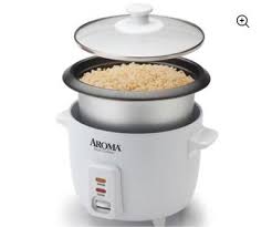 Rice for one or rice for four—or more! Aroma 6 Cup Non Stick Pot Style White Rice Cooker 3 Piece Walmart Com Walmart Com