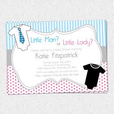 Gender Neutral Reveal Baby Shower Invitations Printable Little Man Or Lady Pink And Blue Both Sexes One Pieces Sest Of 10 Sold By Ohcreativeone Llc On Storenvy