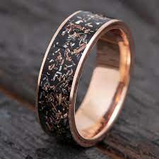 Black Stardust Men S Wedding Band In Rose Gold 3643 Mens Wedding Rings Vintage Engagement Rings Sapphire Mens Gold Wedding Band