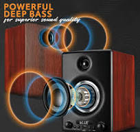 Pyle 300W Hi-Fi Bluetooth Wooden Bookshelf Speaker System – Active Stereo