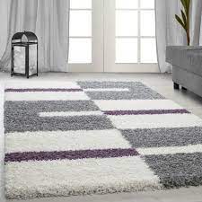 It measures approximately 7'4'' x 10'. Shaggy Pile Living Room Shaggy Carpet Pile Height 3cm Grey White Purple