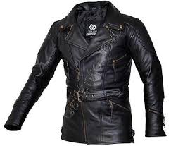 Eddie Black 3 4 Mens Motorcycle Motorbiker Long Leather Jacket Quarter Length Ebay Leather Jacket Men Leather Jacket Real Leather Jacket