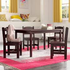 Honey joy kids table and chair set, 3 piece activity table and 2 chair set w/storage bins, children art crafts table desk set for reading homeschooling dining, playroom plastic furniture. Viv Rae Rickey Kids 5 Piece Table Chair Set Reviews Wayfair Round Table And Chairs Table And Chair Sets Play Kitchen Sets
