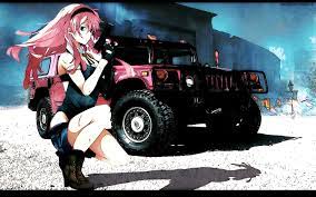 Hummer H1 With Girl Female Anime Anime Hd Wallpaper
