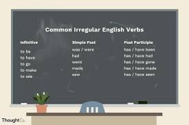 example sentences using irregular verbs in all tenses