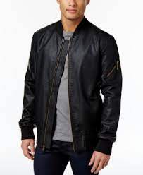 American Rag Men S Faux Leather Bomber Jacket Only At Macy S Faux Leather Bomber Jacket Mens Flight Jacket Faux Leather Jacket Men