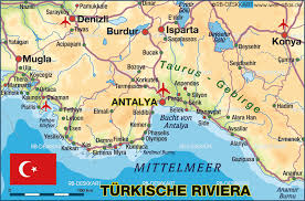 Die türkei erstreckt sich über zwei kontinente. Karte Von Turkische Riviera Region In Turkei Welt Atlas De