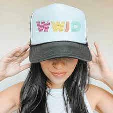 WWJD Trendy Pink Trucker Hat