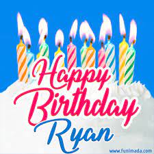 'happy happy birthday you amazing, incredible. Happy Birthday Gif For Ryan With Birthday Cake And Lit Candles Download On Funimada Com