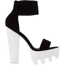 Black And White Sandals With Heel Get Your Chunky Heels On The Lug Sole Platform Black Nubuck White Sandal Heeled Heels Feature Black Sandals Heels White Sandals Heels Platform Sandals Heels
