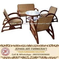 Jual Set Kursi Tamu Jati Rotan Antik 2111 1 Meja Harga Murah Rotan Kursi Kayu Jati