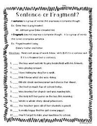 Sentence Or Fragment Worksheet Sentence Examples Sentences Reading Groups