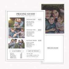 Photography Pricing List Template Minimalist Black Photography Pricing Photography Price List Pricing Guide Photography