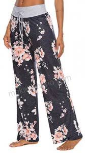 Locube Womens Casual Floral Print Wide Leg Palazzo Lounge