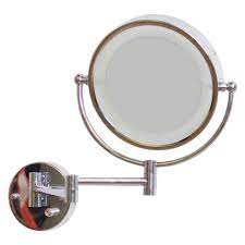 2 kinds of setting up, wall mounted / tabletop vanity mirror. American Imaginations 20 83 Inch W Round Led Lit Wall Mount Magnifying Mirror In Chrome The Home Depot Canada