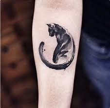 Paint Stroke Style Cat Tattoo In The Age Old Debate Of Cat Versus Dog If You Consider Yourself A Cat Person Th Tattoos Watercolor Cat Tattoo Black Cat Tattoos