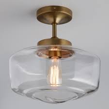 Brass And Glass Dome Semi Flush Mount Ceiling Light By World Market Foyer Lighting Fixtures Low Ceiling Lighting Flush Ceiling Lights