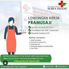 Check spelling or type a new query. Lowongan Kerja Pramusaji Rumah Sakit Surya Insani Karir Riau