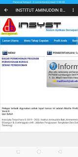 Bagaimanakah cara untuk memohon kursus di intan? Insystiab For Android Apk Download
